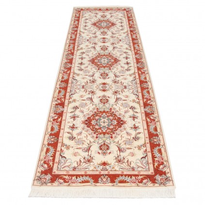 Handwoven Carpet, Multi-Medallion Layout, Wool and Silk on Cotton Warp, Tabriz, 91 × 322 cm Ref 10200541