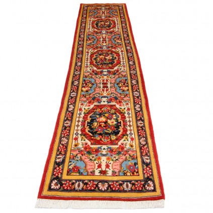 Handwoven Carpet, Multi-Medallion Layout, Wool on Cotton Warp, Bakhtiari, 85 × 390 cm Ref 10300542
