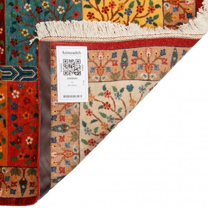 Handwoven Carpet, Square/Block Layout, Wool on Cotton Warp, Varamin, 90 × 310 cm Ref 10200543