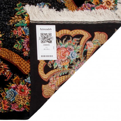 Handwoven Carpet, Plain Field Layout, All Silk, Qom, 188 × 190 cm Ref 10300545