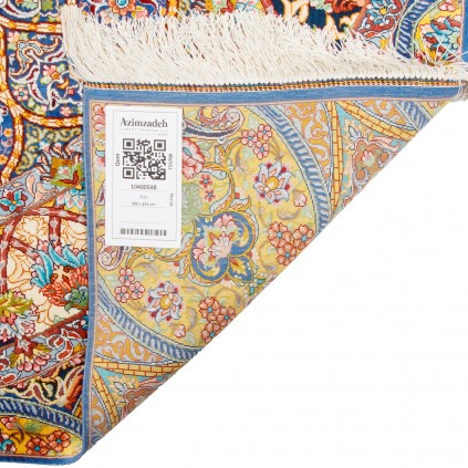 Handwoven Carpet, Dome Layout, All Silk, Qom, 200 × 210 cm Ref 10400548