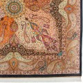 Handwoven Carpet, Corner Medallion Layout, All Silk, Qom, 198 × 205 cm Ref 10400549