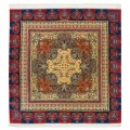 Handwoven Carpet, Corner Medallion Layout, All Silk, Qom, 205 × 208 cm Ref 10400550