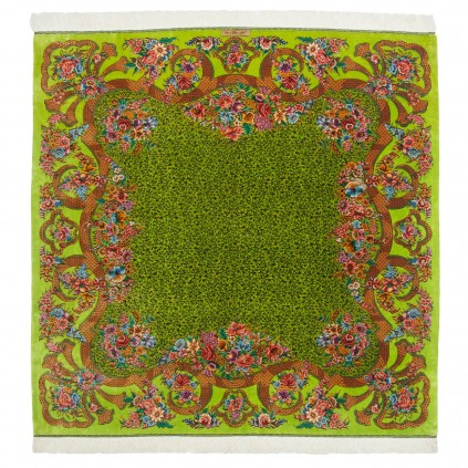 Handwoven Carpet, All-over Layout, All Silk, Qom, 198 × 198 cm Ref 10300551