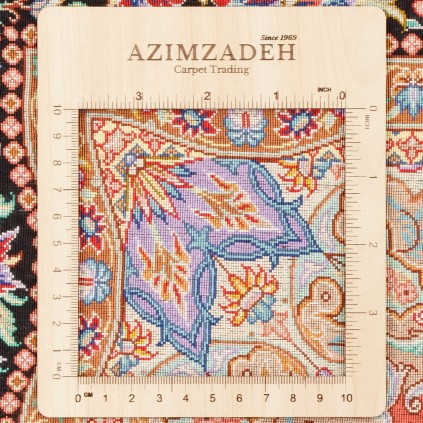 Handwoven Carpet, Corner Medallion Layout, All Silk, Qom, 196 × 198 cm Ref 10300552