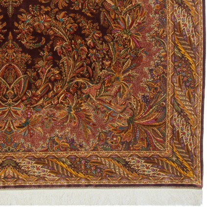 Handwoven Carpet, All-over Layout, All Silk, Qom, 200 × 203 cm Ref 10400555