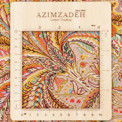 Handwoven Carpet, All-over Layout, All Silk, Qom, 200 × 203 cm Ref 10400555