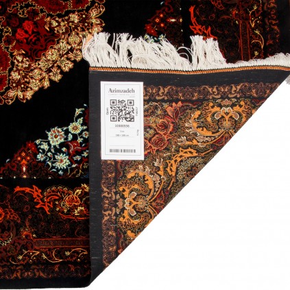 Handwoven Carpet, Corner Medallion Layout, All Silk, Qom, 188 × 188 cm Ref 10300556