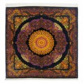 Handwoven Carpet, Corner Medallion Layout, All Silk, Qom, 185 × 190 cm Ref 10300557