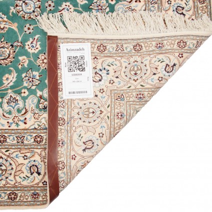 Handwoven Carpet, Corner Medallion Layout, Wool and Silk on Cotton Warp, Nain, 195 × 204 cm Ref 10300559