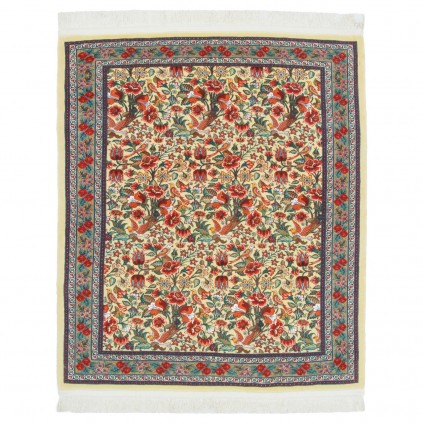 Handwoven Carpet, All-over Layout, Wool and Silk on Silk Warp, Senneh, 140 × 163 cm Ref 10200560