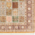 Handwoven Carpet, Square/Block Layout, All Silk, Qom, 152 × 153 cm Ref 10200561