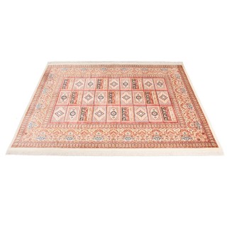 Handwoven Carpet, Square/Block Layout, All Silk, Qom, 145 × 195 cm Ref 10200562