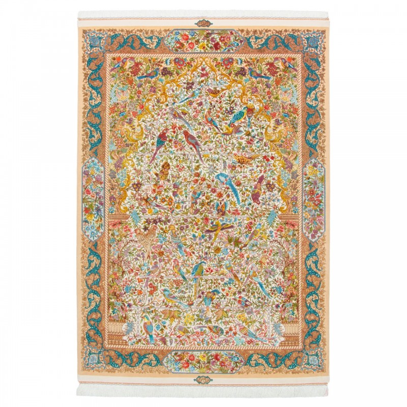 Handwoven Carpet, All-over Layout, Wool and Silk on Silk Warp, Tabriz, 150 × 220 cm Ref 10300564