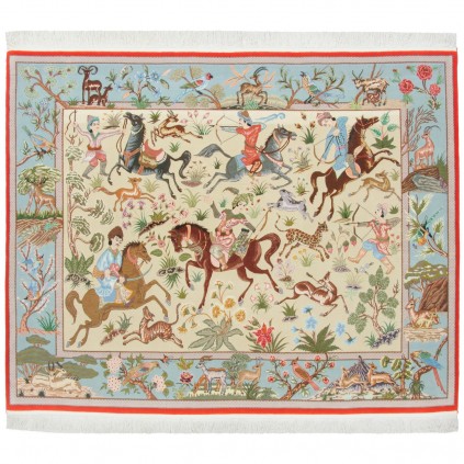 Handwoven Carpet, All-over Layout, Wool and Silk on Silk Warp, Tabriz, 175 × 143 cm Ref 10200566