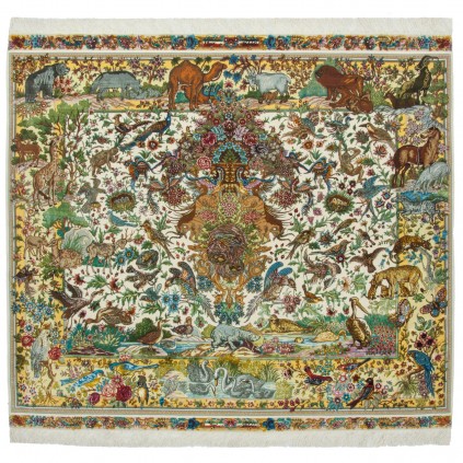 Handwoven Carpet, All-over Layout, Wool and Silk on Silk Warp, Tabriz, 170 × 195 cm Ref 10300567