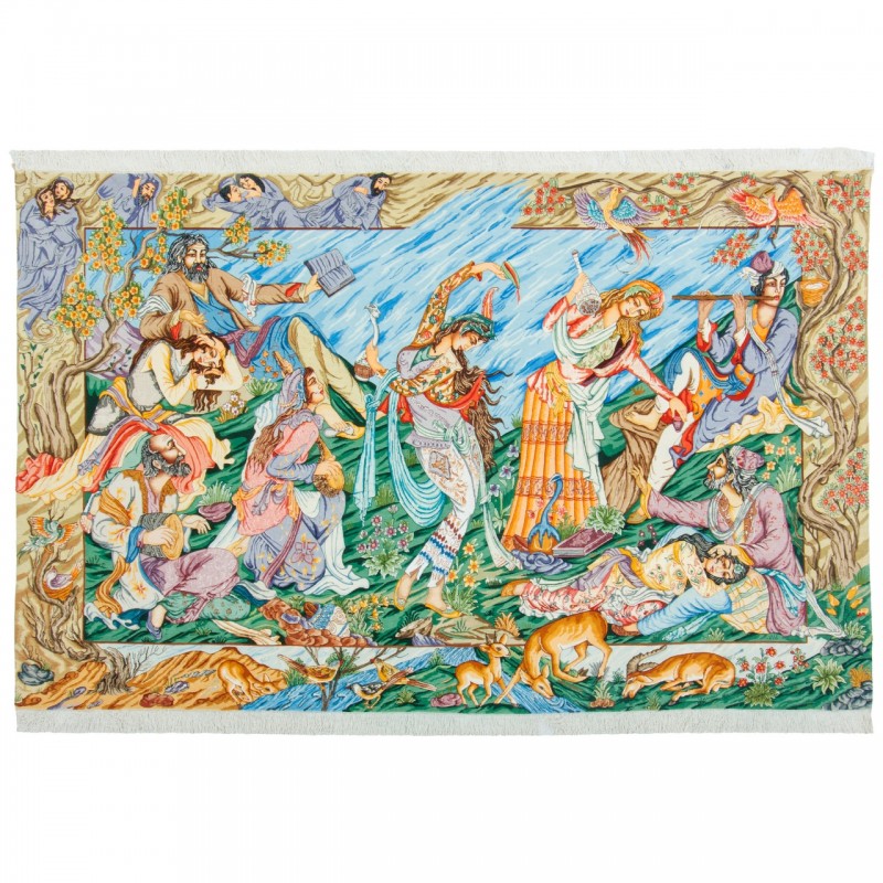 Handwoven Carpet, All-over Layout, Wool and Silk on Silk Warp, Tabriz, 185 × 291 cm Ref 10500590