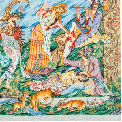 Handwoven Carpet, All-over Layout, Wool and Silk on Silk Warp, Tabriz, 185 × 291 cm Ref 10500590