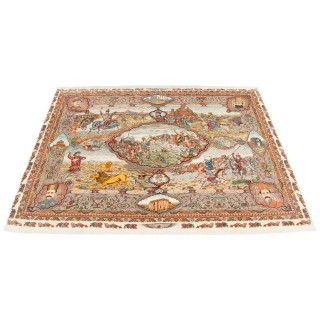 Handwoven Carpet, All-over Layout, Wool and Silk on Silk Warp, Tabriz, 285 × 215 cm Ref 10600591