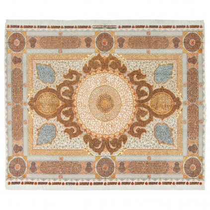 Handwoven Pictorial Rug, Corner Medallion Layout, Wool and Silk on Silk Warp, Tabriz, 225 × 300 cm Ref 70600595