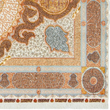 Handwoven Pictorial Rug, Corner Medallion Layout, Wool and Silk on Silk Warp, Tabriz, 225 × 300 cm Ref 70600595