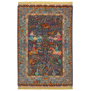 Handwoven Carpet, All-over Layout, Wool and Silk on Silk Warp, Tabriz, 152 × 220 cm Ref 10300605
