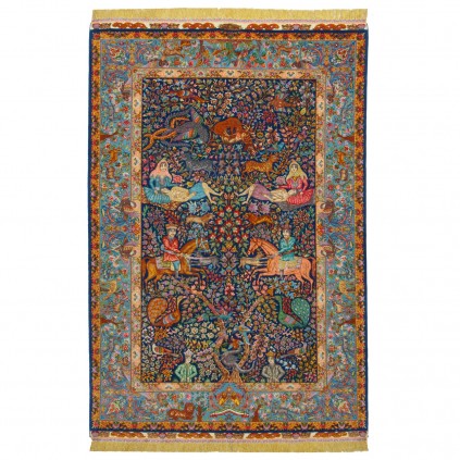 Handwoven Carpet, All-over Layout, Wool and Silk on Silk Warp, Tabriz, 152 × 220 cm Ref 10300605