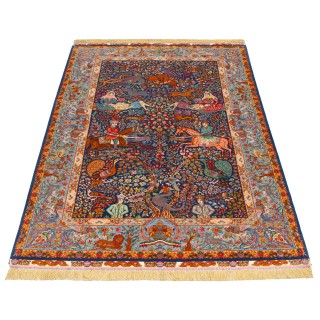 Handwoven Carpet, All-over Layout, Wool and Silk on Silk Warp, Tabriz, 152 × 220 cm Ref 10300605