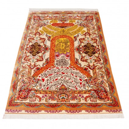 Handwoven Pictorial Rug, All-over Layout, All Silk, Qom, 135 × 220 cm Ref 70200607