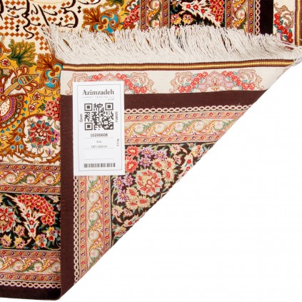 Handwoven Pictorial Rug, All-over Layout, All Silk, Qom, 137 × 212 cm Ref 70200608