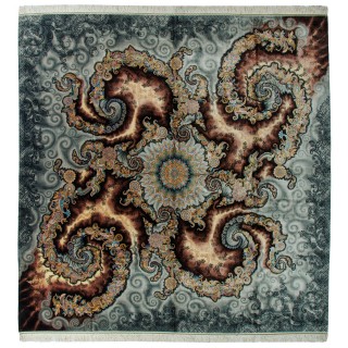 Handwoven Carpet, Medallion Layout, All Silk, Qom, 400 × 403 cm Ref 11600613