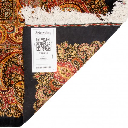 Handwoven Carpet, Medallion Layout, All Silk, Qom, 400 × 400 cm Ref 11600614