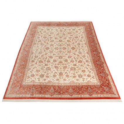 Handwoven Carpet, All-over Floral Layout, All Silk, Qom, 300 × 403 cm Ref 11200616