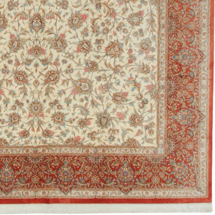 Handwoven Carpet, All-over Floral Layout, All Silk, Qom, 300 × 403 cm Ref 11200616