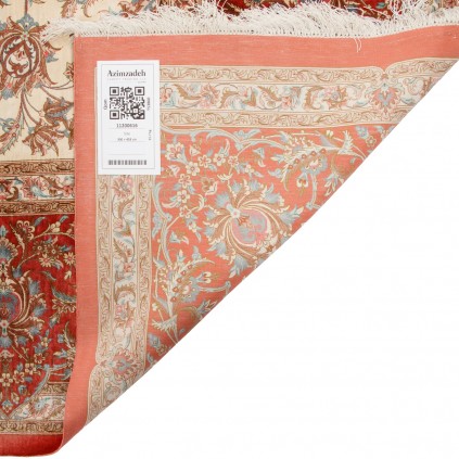 Handwoven Carpet, All-over Floral Layout, All Silk, Qom, 300 × 403 cm Ref 11200616