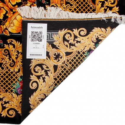 Handwoven Carpet, Plain Field Layout, All Silk, Qom, 296 × 401 cm Ref 11100628