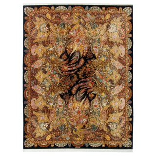 Handwoven Carpet, All-over Layout, All Silk, Qom, 300 × 395 cm Ref 11100632