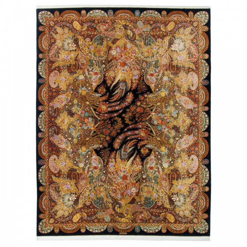 Handwoven Carpet, All-over Layout, All Silk, Qom, 300 × 395 cm Ref 11100632