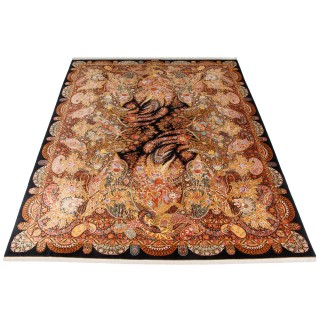 Handwoven Carpet, All-over Layout, All Silk, Qom, 300 × 395 cm Ref 11100632