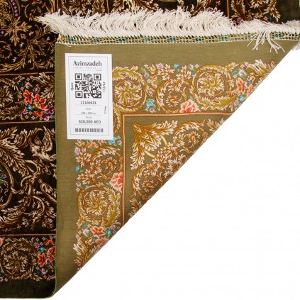 Handwoven Carpet, Corner Medallion Layout, All Silk, Qom, 292 × 400 cm Ref 11100633