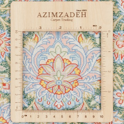 Handwoven Carpet, Medallion Layout, All Silk, Qom, 291 × 404 cm Ref 11100635