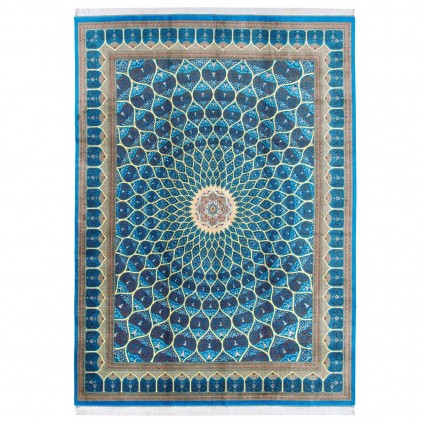Handwoven Carpet, Dome Layout, All Silk, Qom, 287 × 400 cm Ref 11100636