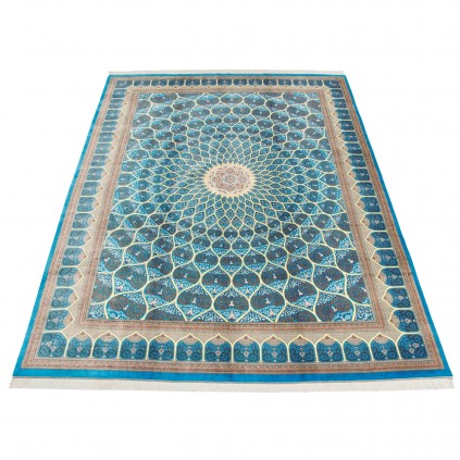 Handwoven Carpet, Dome Layout, All Silk, Qom, 287 × 400 cm Ref 11100636