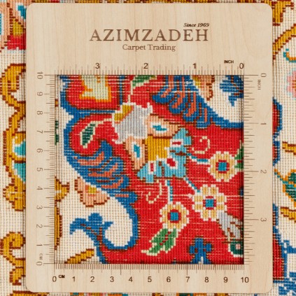 Handwoven Carpet, Dome Layout, All Silk, Tabriz, 207 × 406 cm Ref 10800637