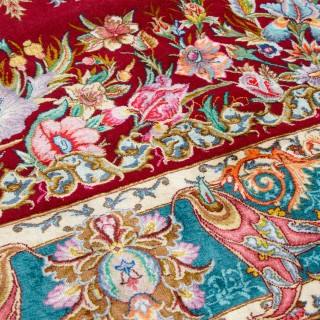 Handwoven Carpet, All-over Floral Layout, Wool and Silk on Silk Warp, Tabriz, 300 × 400 cm Ref 11200638