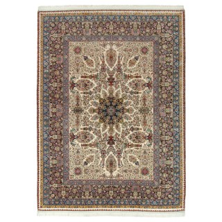 Handwoven Carpet, Corner Medallion Layout, Wool and Silk on Silk Warp, Tabriz, 310 × 420 cm Ref 11300639