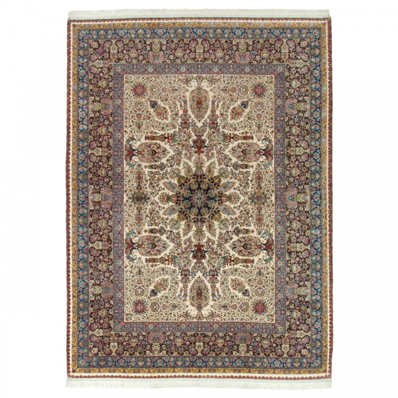Handwoven Carpet, Corner Medallion Layout, Wool and Silk on Silk Warp, Tabriz, 310 × 420 cm Ref 11300639