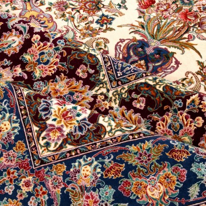 Handwoven Carpet, Corner Medallion Layout, Wool and Silk on Silk Warp, Tabriz, 310 × 420 cm Ref 11300639