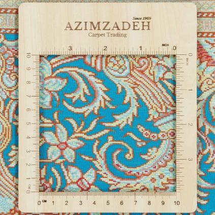 Handwoven Carpet, Corner Medallion Layout, All Silk, Qom, 294 × 398 cm Ref 11100643