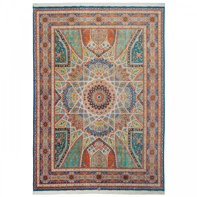 Handwoven Carpet, Dome Layout, All Silk, Tabriz, 290 × 405 cm Ref 11100645
